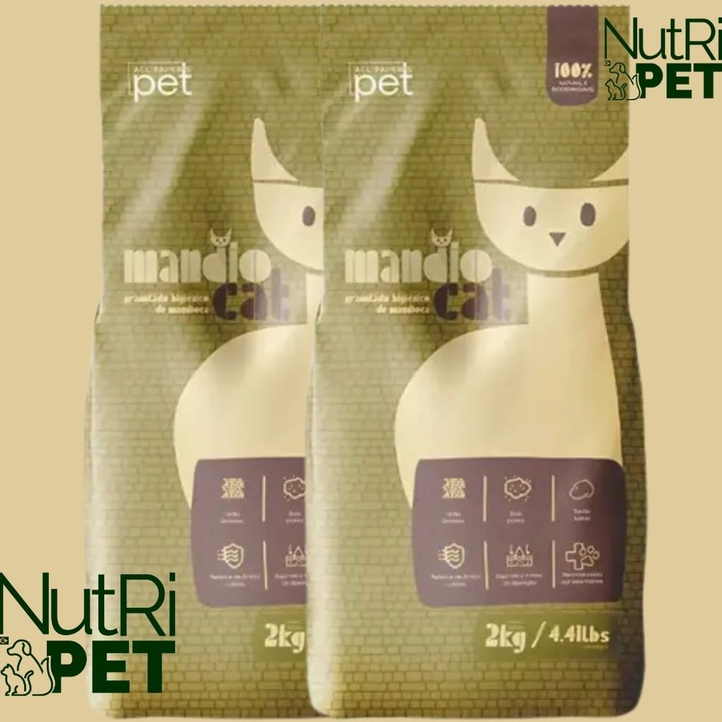 Areia Higiênica 100% Natural e Biodegradavel Mandiocat 4kgs
