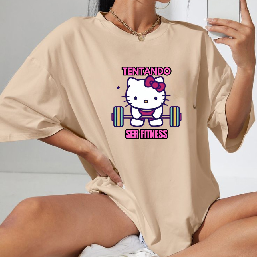 Camiseta Feminina Oversized Estilo Blusão T-shirt Larga para Academia e Gym