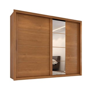 Guarda Roupas Casal com Espelho 2 Portas de Correr 6 Gavetas Imperador Madeirado Zanzini em Oferta na Shopee