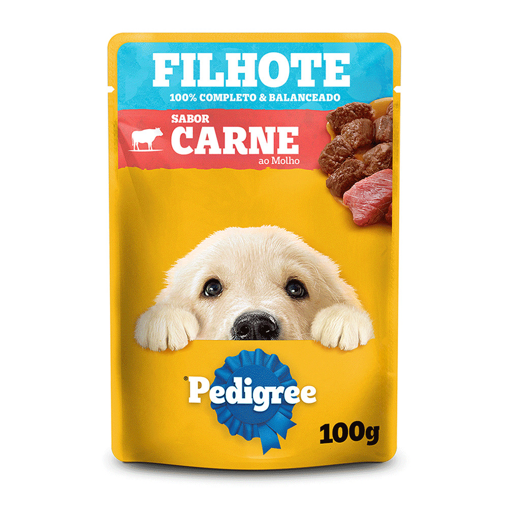 Ração Úmida Pedigree Cães Filhotes Carne ao Molho 100g em Oferta na Shopee