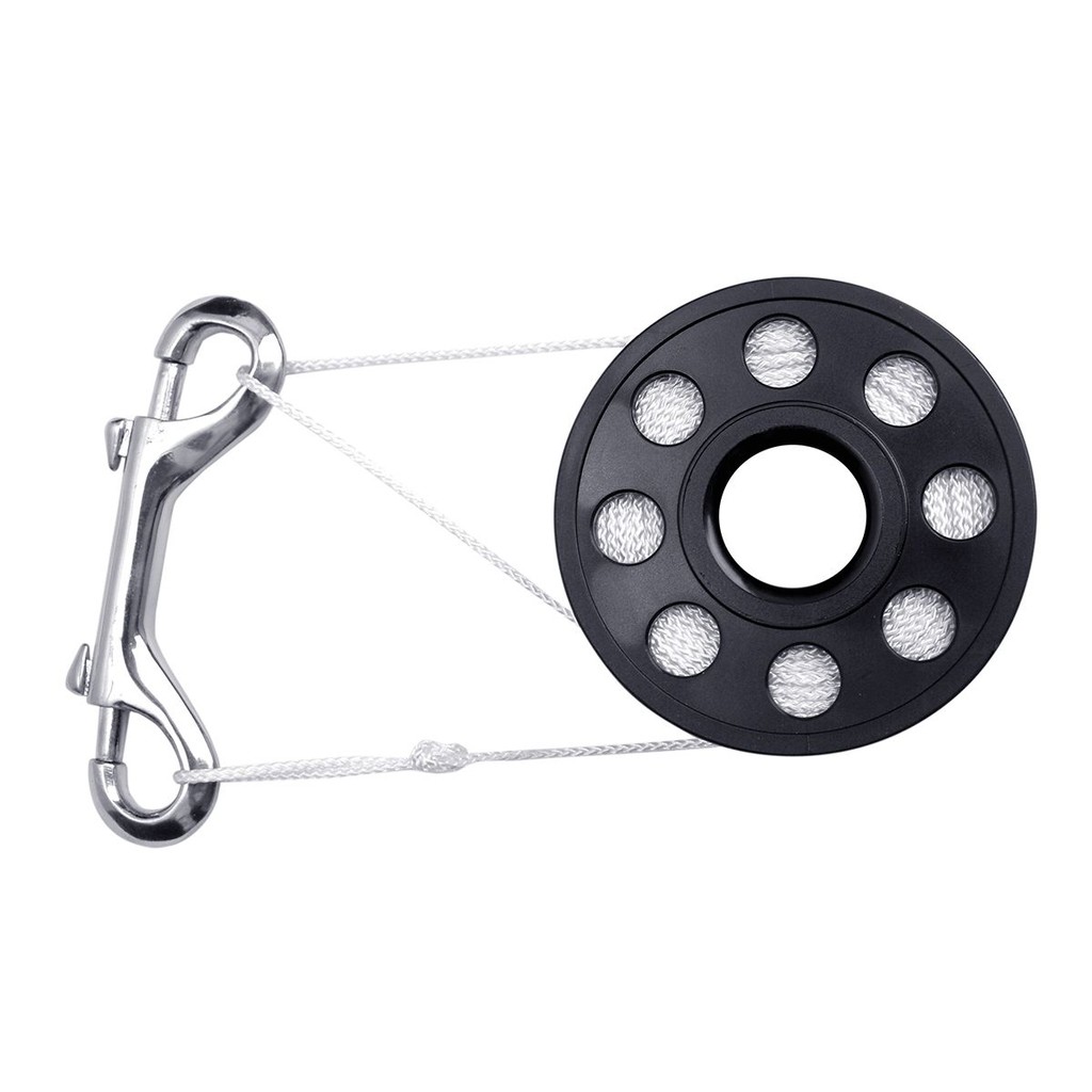 SPOOL-45, Carretilha Plástica mosquetão duplo inox, cabo nylon 45 mt
