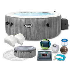 Banheira Spa Inflável Ofurô Intex PureSpa Greywood Deluxe 4 Pessoas 795L com Aquecedor e 140 Jatos
