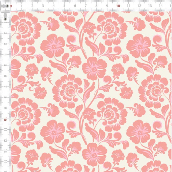 Tecido Tricoline Estampado Flores de Camafeu Rosa Projetos Patch Costura DIY Corte Artesanato Manual