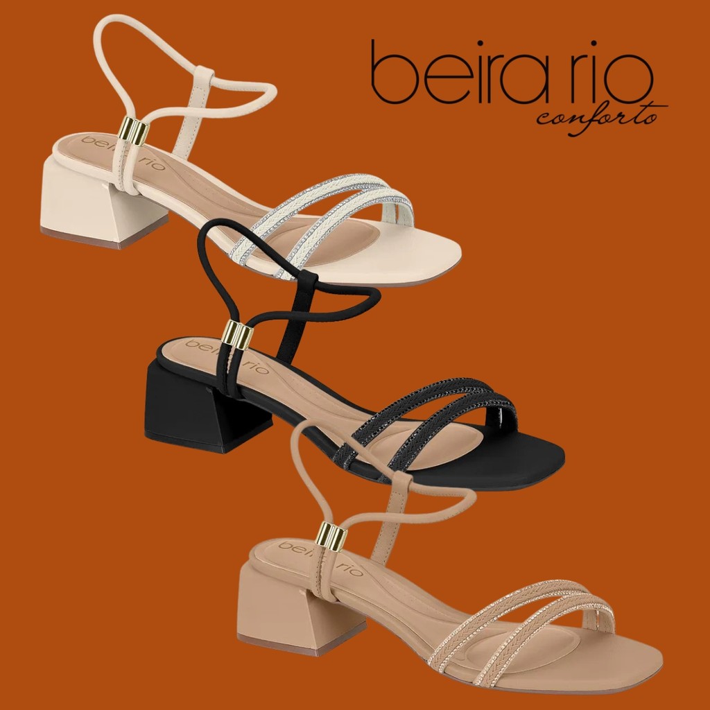 Sandália Saltinho Feminino Beira Rio Confortável Elegante | Lançamento! | Original Beira Rio! em Oferta na Shopee