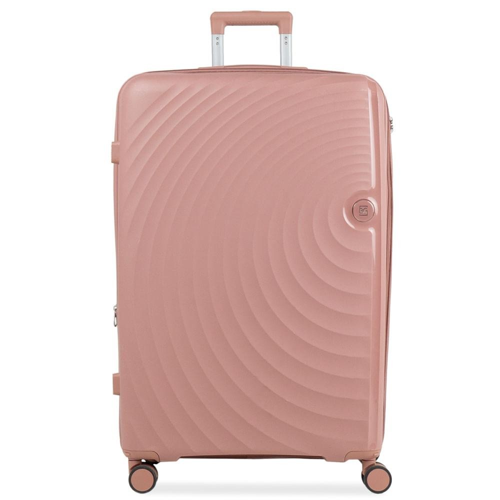 Mala de Viagem Grande 32kg Polipropileno 4 Rodas Cartagena Rosé