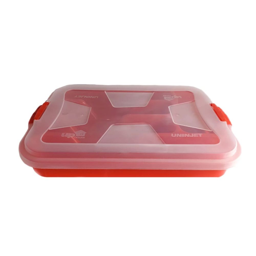 Organizador de Talheres Uninjet 37cm com Tampa e Trava – Vermelho em Oferta na Shopee
