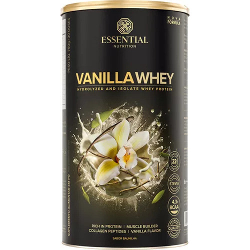 Suplemento Em Pó Essential Nutrition Vanilla Whey Proteína Vanilla Whey Sabor Baunilha Em Lata De 750g