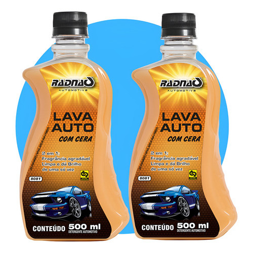 2 Detergente Automotivo Com Cera Concentrado Para Carro
