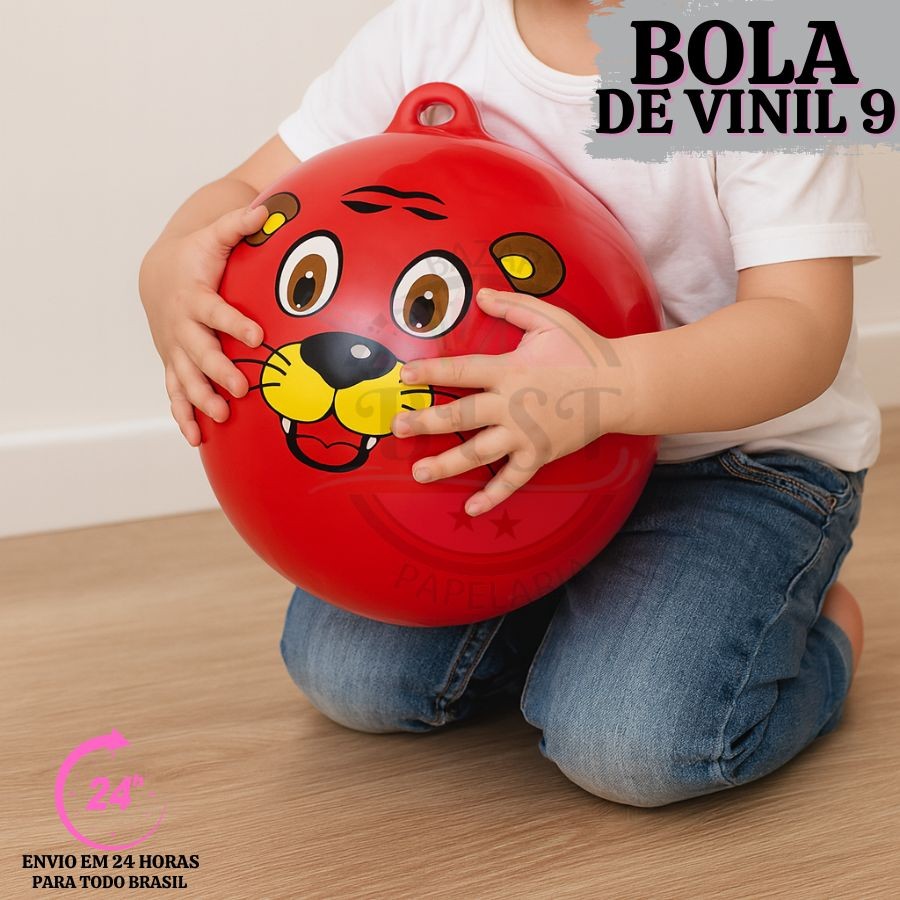 Bola Vinil 9 Dente De Leite Praia, Festa e Decoração Brinquedo Infantil Personalizada Leãozinho