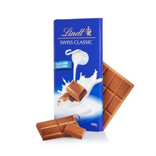 Barra De Chocolate Lindt Swiss Classic Ao Leite 100g em Oferta na Shopee