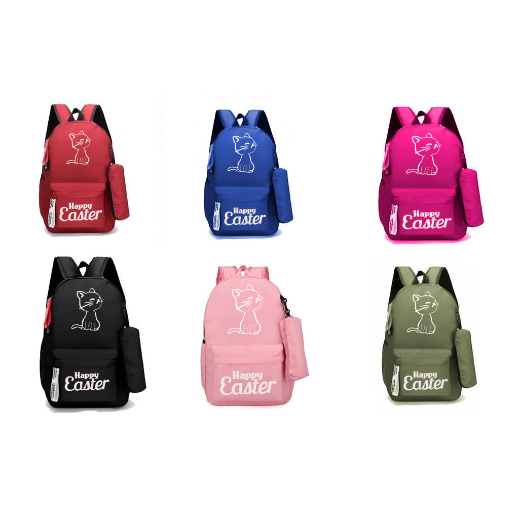 Mochila Escolar Grande Unissex acompanhado de um estojo em Oferta na Shopee