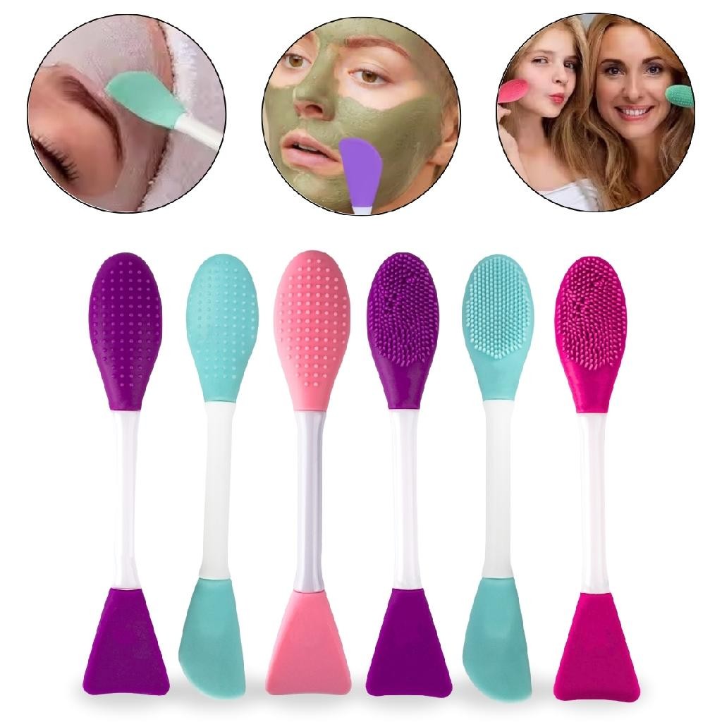 Kit 6 Espátulas Dupla Limpeza Pele Skincare Máscara Facial Creme Remoção Cravo Acne Maquiagem Rosto