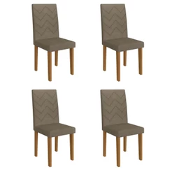 Kit 4 Cadeiras de Jantar Estofadas 43,5cm Multimóveis CR50217