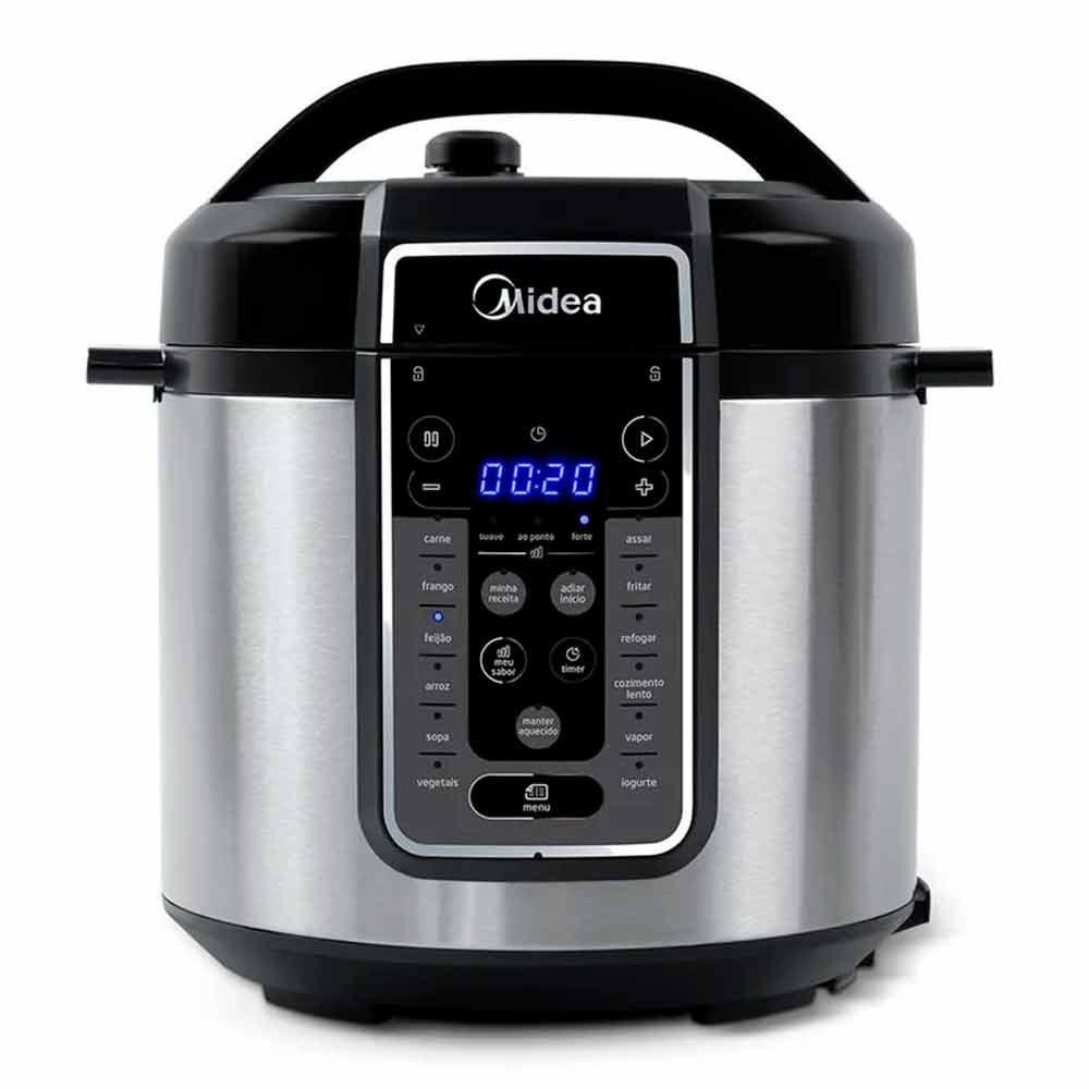 Panela de Pressão Elétrica MasterSteam Midea Preta e Inox - PPG70S em Oferta na Shopee