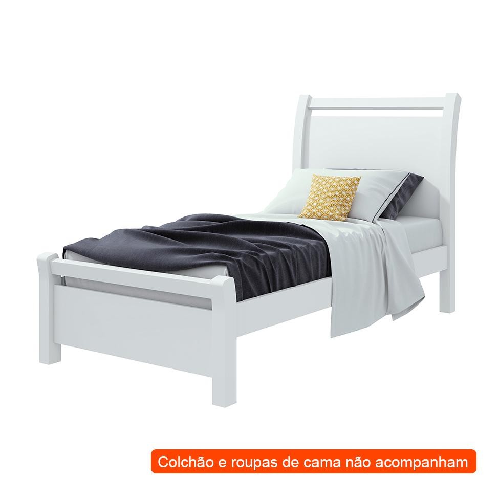 Cama Solteiro Reali Branca em Oferta na Shopee