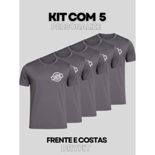 Kit 5 Camiseta Treino Personalizada Dry Fit Empresa Uniforme Logo Equipe Academia Evento Personal Sua Arte 2 em Oferta na Shopee