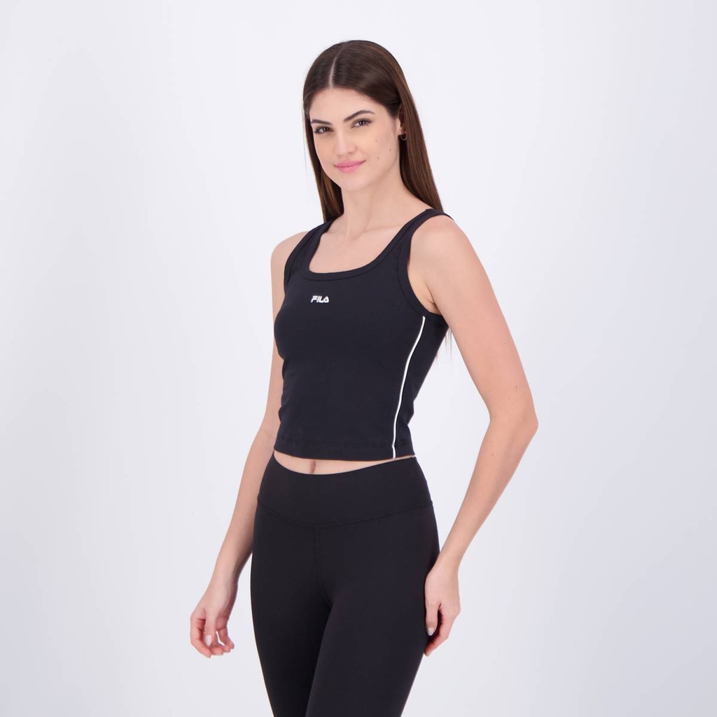 Top Fila Life Core Feminino Preto em Oferta na Shopee