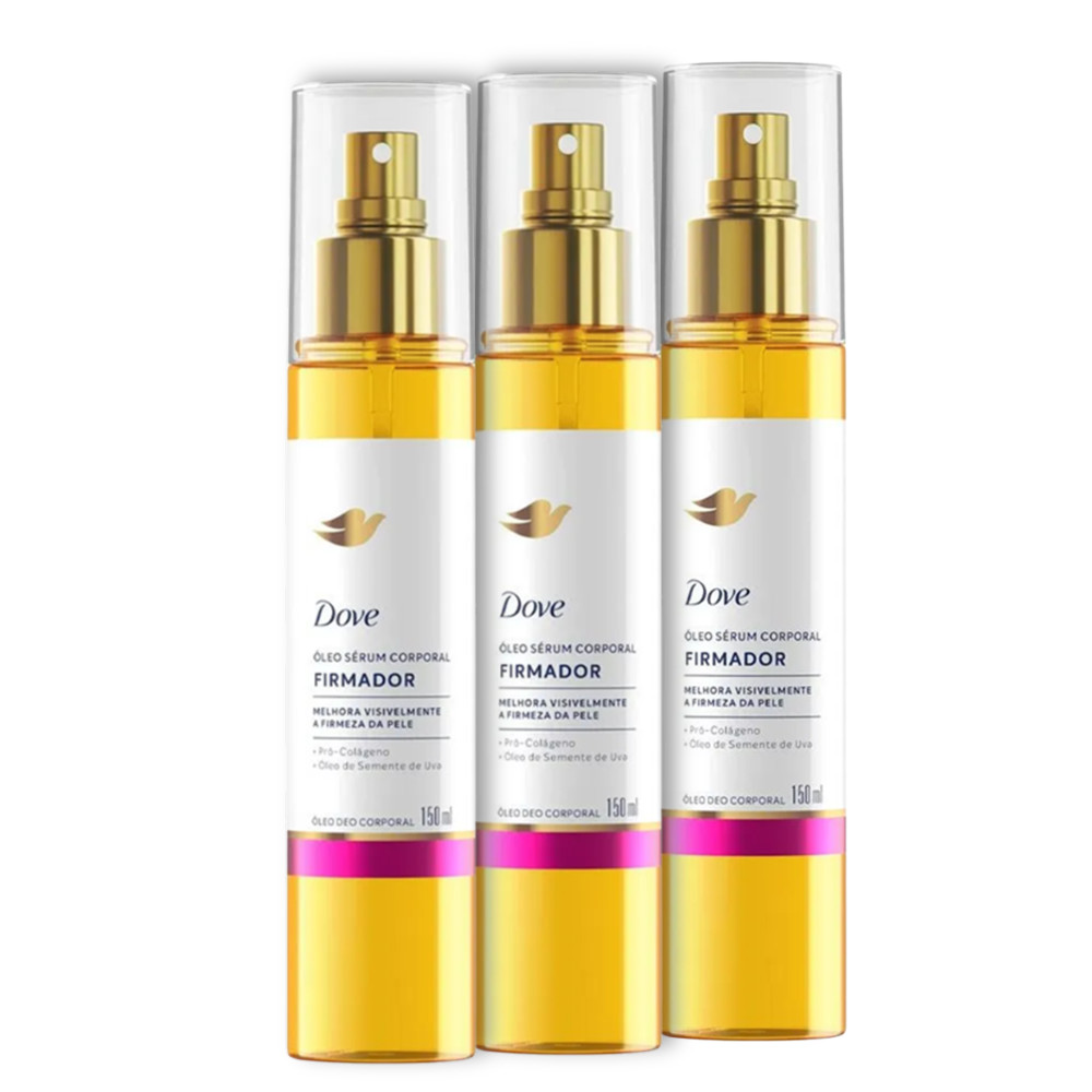 Kit 3 Dove Óleo Sérum Corporal  Firmador Spray 150ml