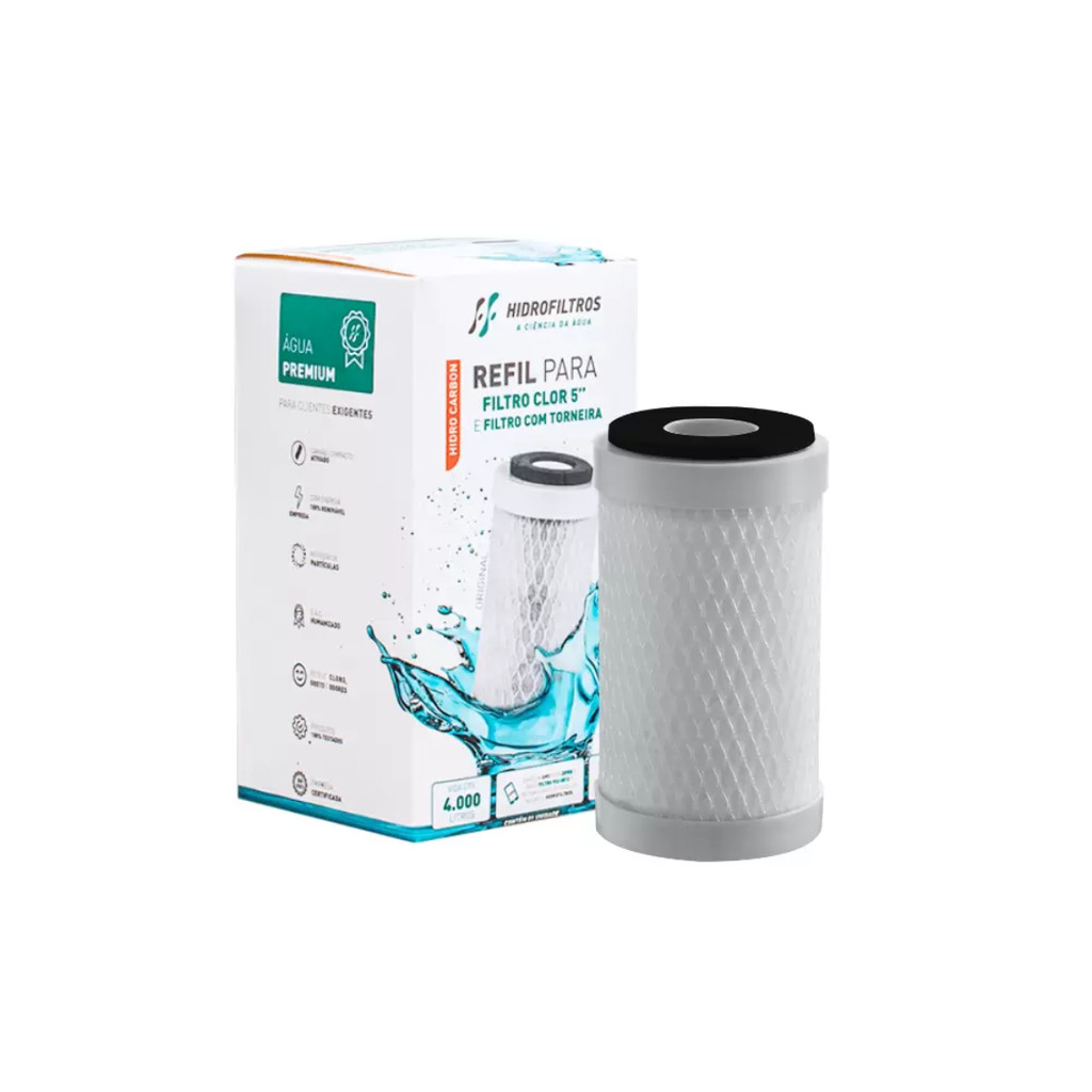 Refil Clor 5 Elemento Filtrante P/ Ponto de Uso Hidrofiltros