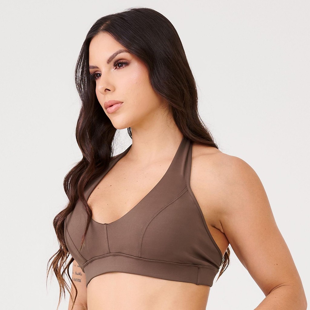 Top Frente Única Marrom Chocolamore Com Bojo · foto 2