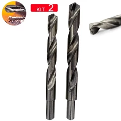 Kit Jogo 2 Brocas Aço Rápido Para Metal 15mm e 16mm Haste Rebaixada Madeira Parede