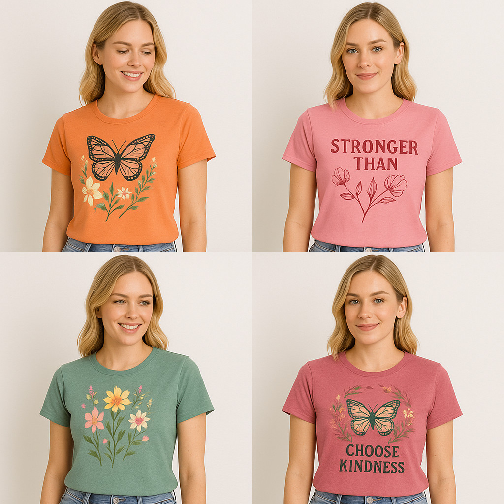 Kit Sortido 1 ou 2 Blusinha Feminina T-shirt Baby Look Feminina Camiseta Feminina Manga Curta Sortidas