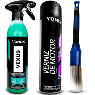 Kit Limpeza Motor Vexus 500ml + Verniz Aerossol Spray Brilho Proteção 400ml + Pincel Macio Vonixx em Oferta na Shopee