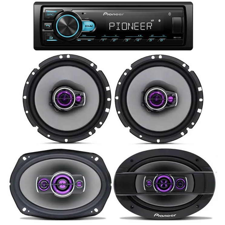 Som Mp3 Pioneer Bluetooth + 4 Alto Falantes Pioneer 6 E 6x9 Polegadas