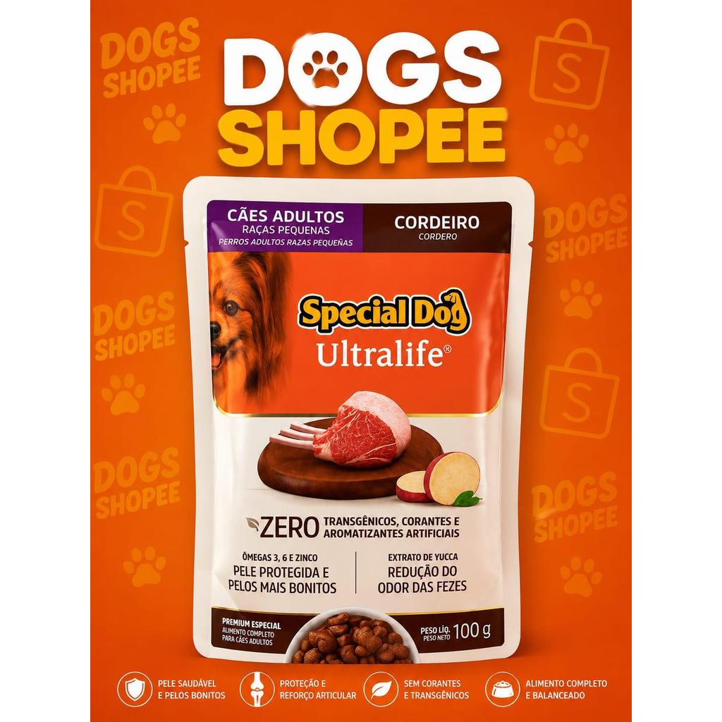 Ração Úmida Special Dog Ultralife Para Cães Adultos de Raças Pequenas Sabor Cordeiro Com Batata-doce 100g