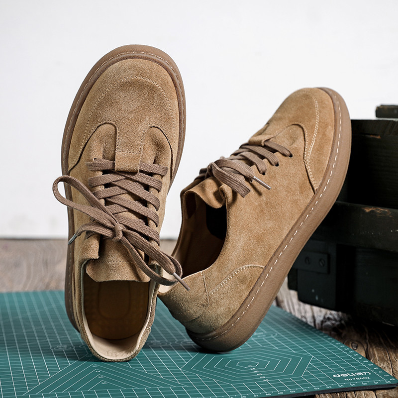 Sapatos masculinos de sola macia sapatos masculinos de couro genuíno rendas tênis de camurça masculino respirável sapato