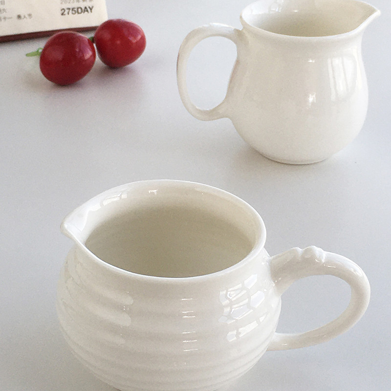 Annie Garden Export Order Branco Simples ins Pote de Leite com Alça Cerâmica Café Leite Copo Pote de Leite