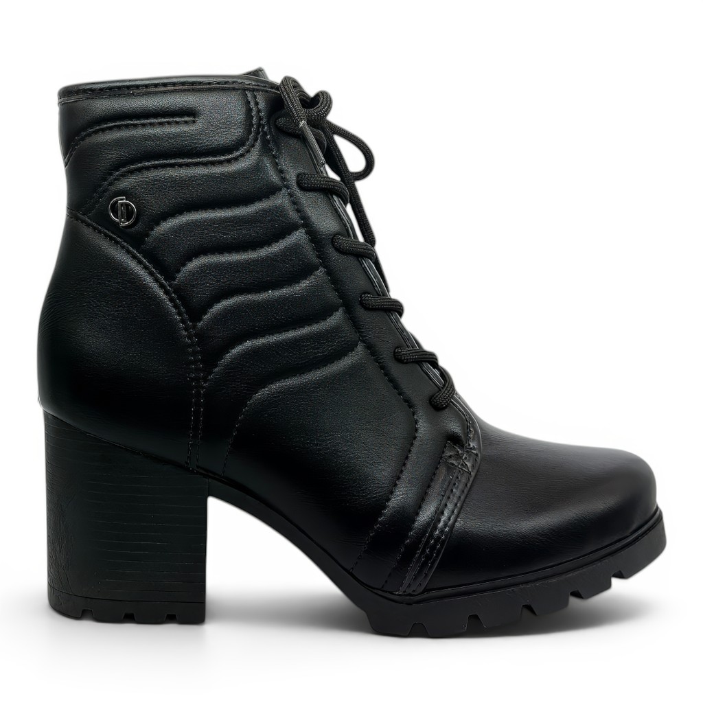 Bota Feminina Cano Curto Coturno Salto Alto Bloco Dakota D2441