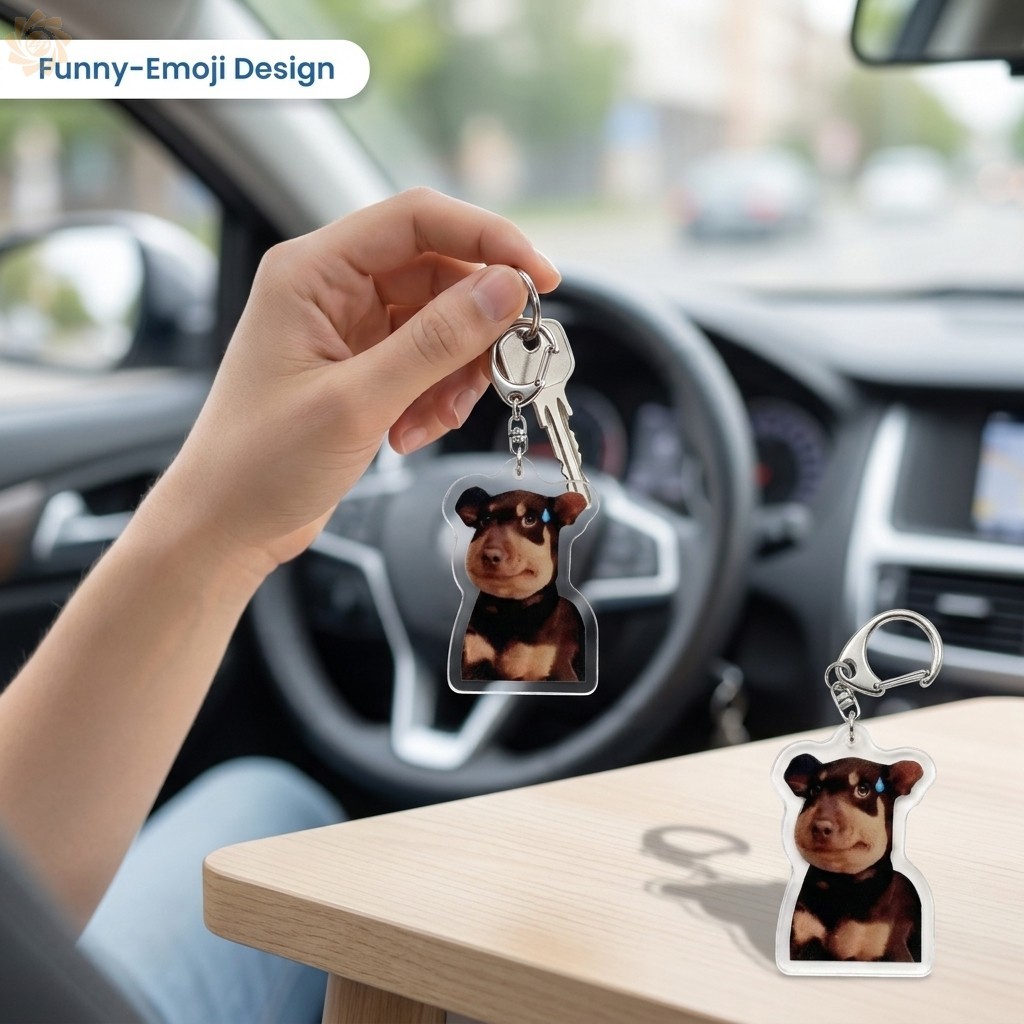 Engraçado Bee Stings Dog Chaveiro Bonito Emoji PVC Charme Para Bolsa Chaves De Carro Presente