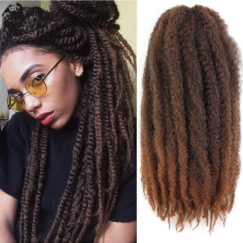 Cabelo hairmarley cabelo fofo lagarta africana tranças encaracoladas tranças sujas peruca longo cabelo encaracolado croc