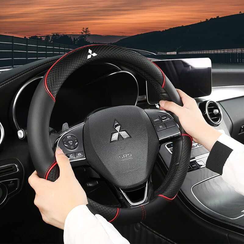[Mitsubishi] Capa de Volante de Couro para Carro para ASX Triton Attrage Mirage Xpander Grandis Montero Acessórios