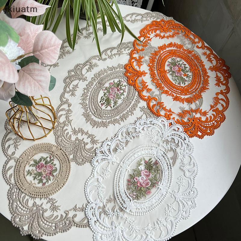 [jkiuatm] Capa De Mesa De Jantar Bordada , Elegante , Redonda , Renda , Toalha , Café , Guardanapo , Festa , Casamento ,
