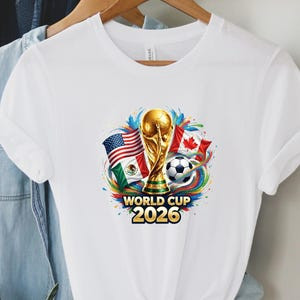 Camiseta Masculina Feminina Oversized Estampa Taça Copa do Mundo 2026 Bandeiras EUA Canadá México Bola de Futebol