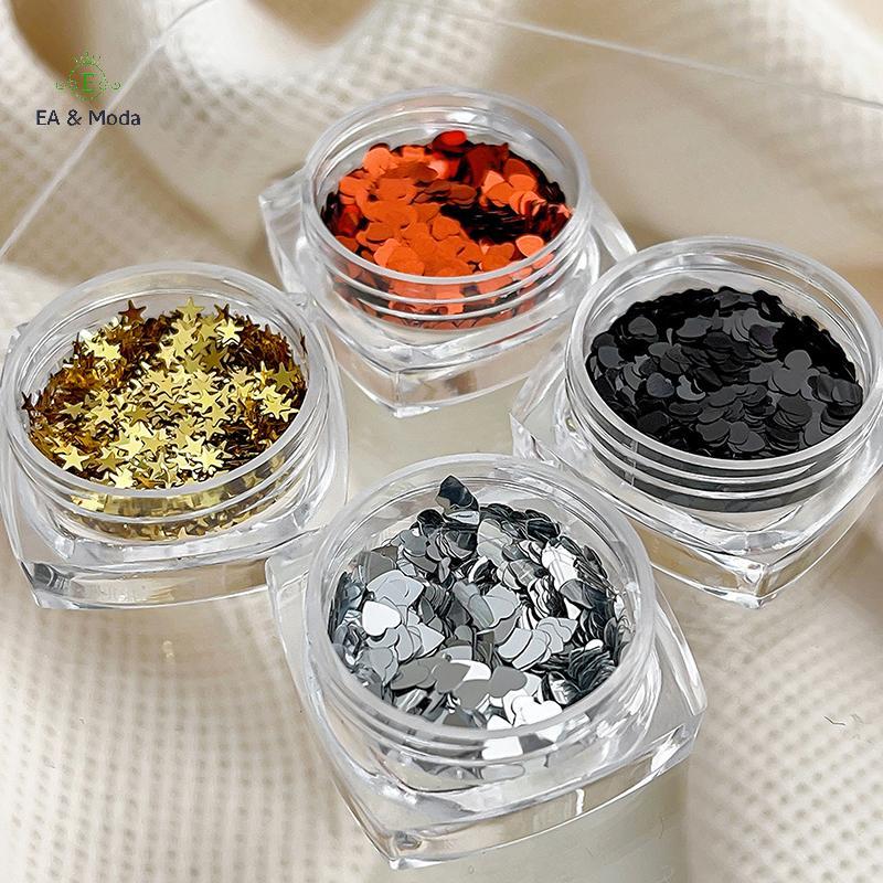 EA & Moda Laser Holográfico Estrela Amor Lantejoulas Prego Glitter Ouro Prata Mix Tamanho Paillette DIY Design Ferrament