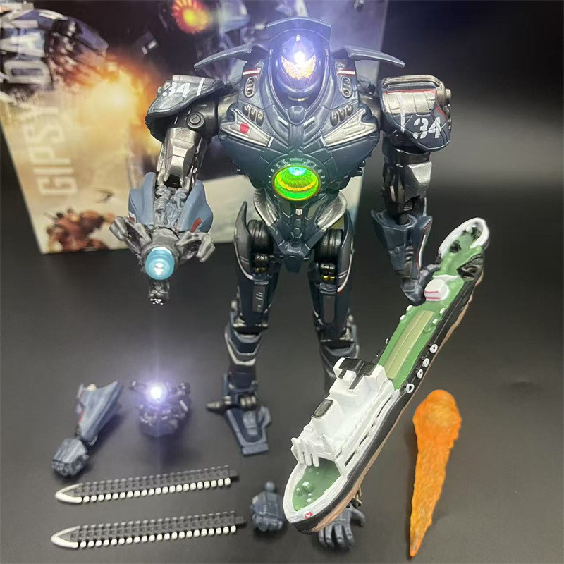 Figura de Ação NECA Pacific Rim Mecha Eletroplaqueada Luminosa Dangerous Wanderer Red Alpha Eureka