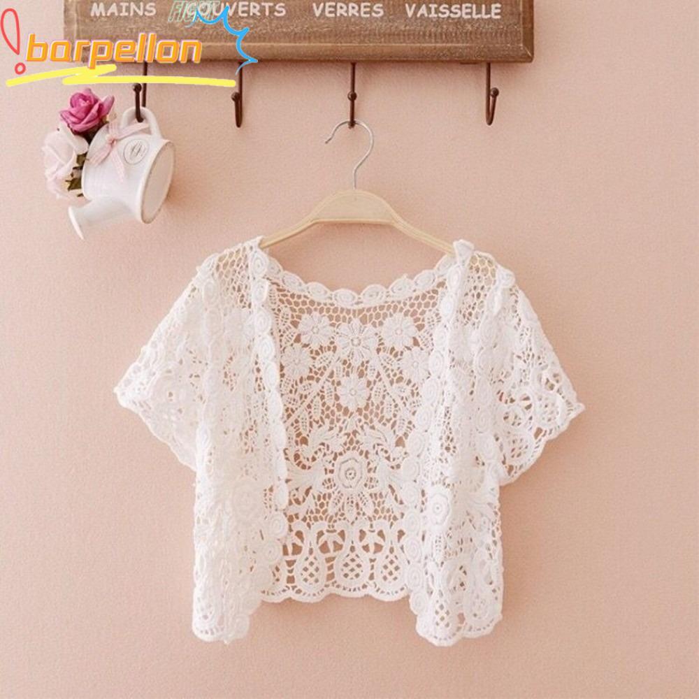 Jaqueta De Verão Para Noiva BARPELLON , Capa De Renda Preta/Branca Estilo Colheita , Colete De Malha Frontal Aberta Com
