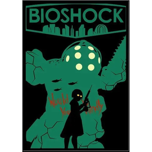 Quadro Decorativo Game Bioshock Arte Simplista Decoração Parede