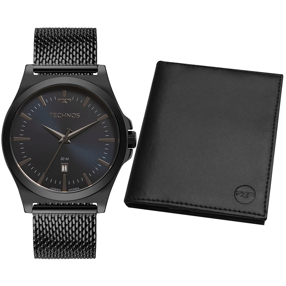 Kit Technos Masculino Steel Grafite - 2115NCDS/K1F