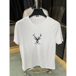 Yajia, pedido Yu!Camiseta masculina macia e sedosa com gola redonda, verão, manga curta, etiqueta cortada, meia manga, m