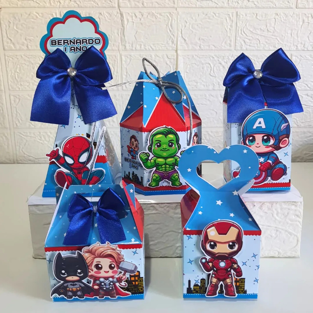 Kit Festa Personalizado Vingadores Baby Heróis Cute Caixinhas para Lembrancinhas ANIVERSARIO