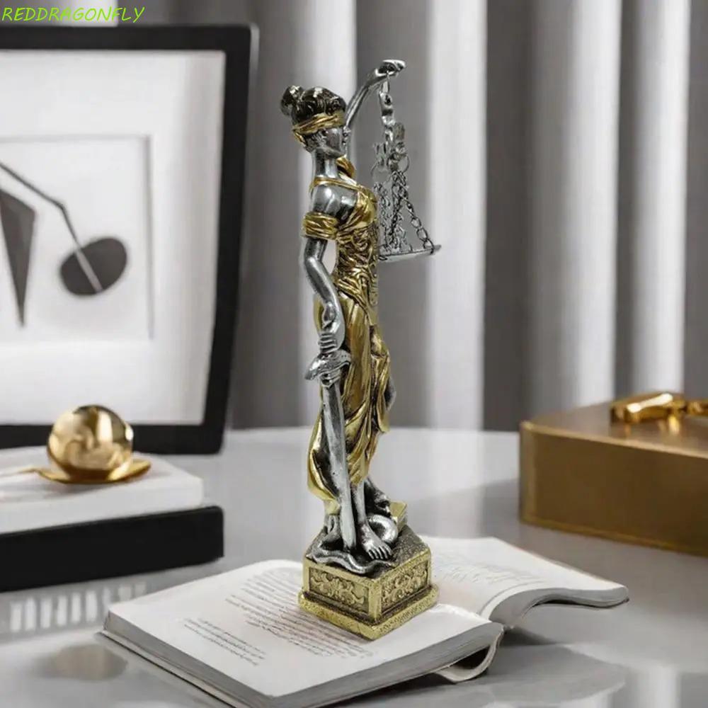 Enfeites De Mesa Da Deusa Justiça RDERGOYL , Estátua Grécia Com Fundo Estável Vintage