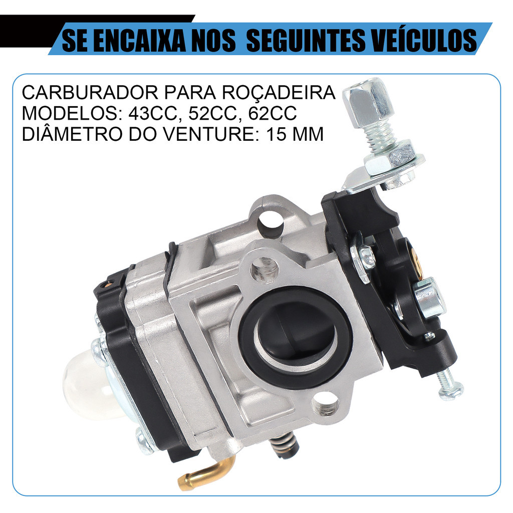 Kit Carburador Junta Vela Roçadeiras 43cc 52cc 63c · foto 2