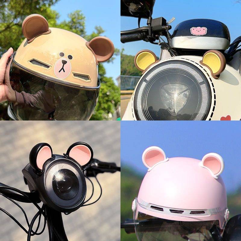 PFG 2 Pçs Colorido Capacete Da Motocicleta Orelhas De Urso Decoração Universal Moto Bicicleta Estilo Do Carro Stiers Ace