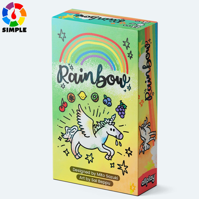 ALLPLAY Rainbow Board Game - Tiny Box Hand Management Card Game for 2-6 Adults and Families