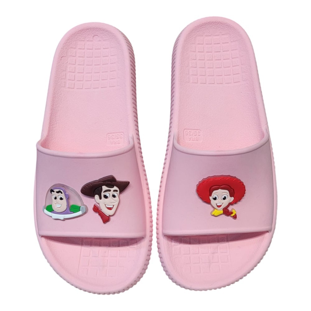 Chinelo Slide Infantil Tema Brinquedos Unissex Leve Confortável Antiderrapante