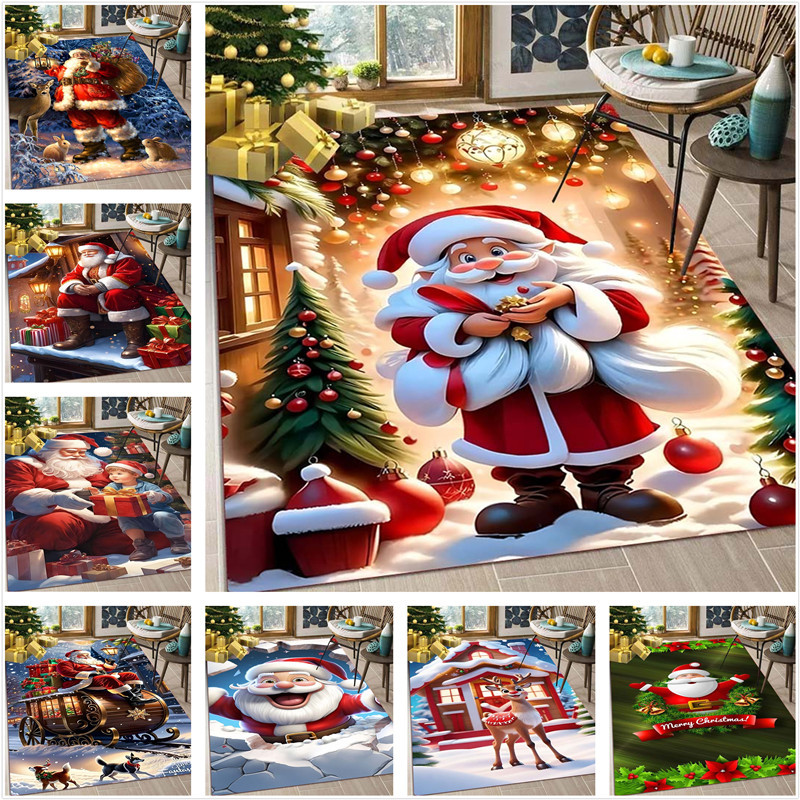 Natal Decoração De Casa Tapete Atmosfera De Ano Novo Árvore De Sala De Estar Área Porta De Entrada Papai Noel Quarto Cab